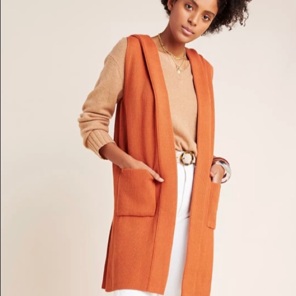 Francine Hooded Vest Burnt Orange